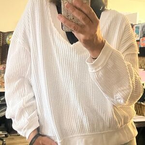 We the Free V-Neck Waffle Top